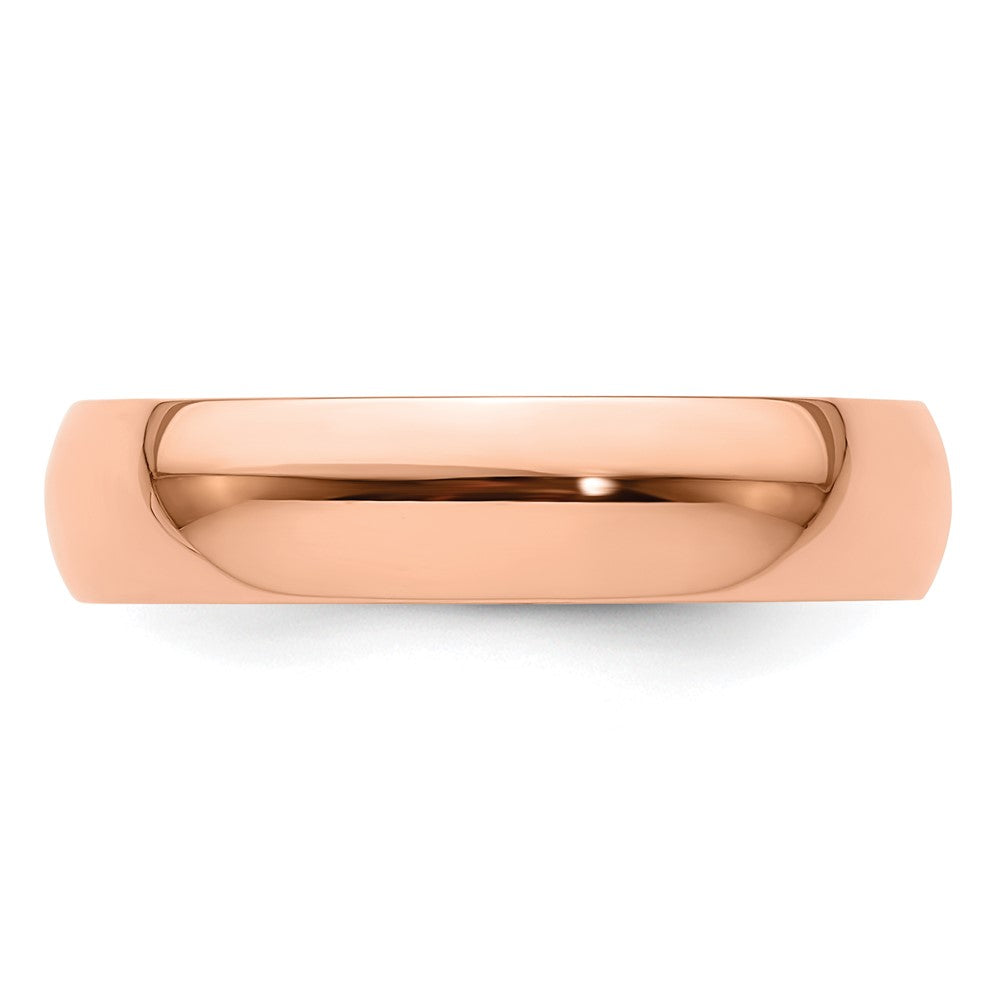 Solid 14K Yellow Gold Rose Gold 5mm Light Weight Half Round Men's/Women's Wedding Band Ring Size 4