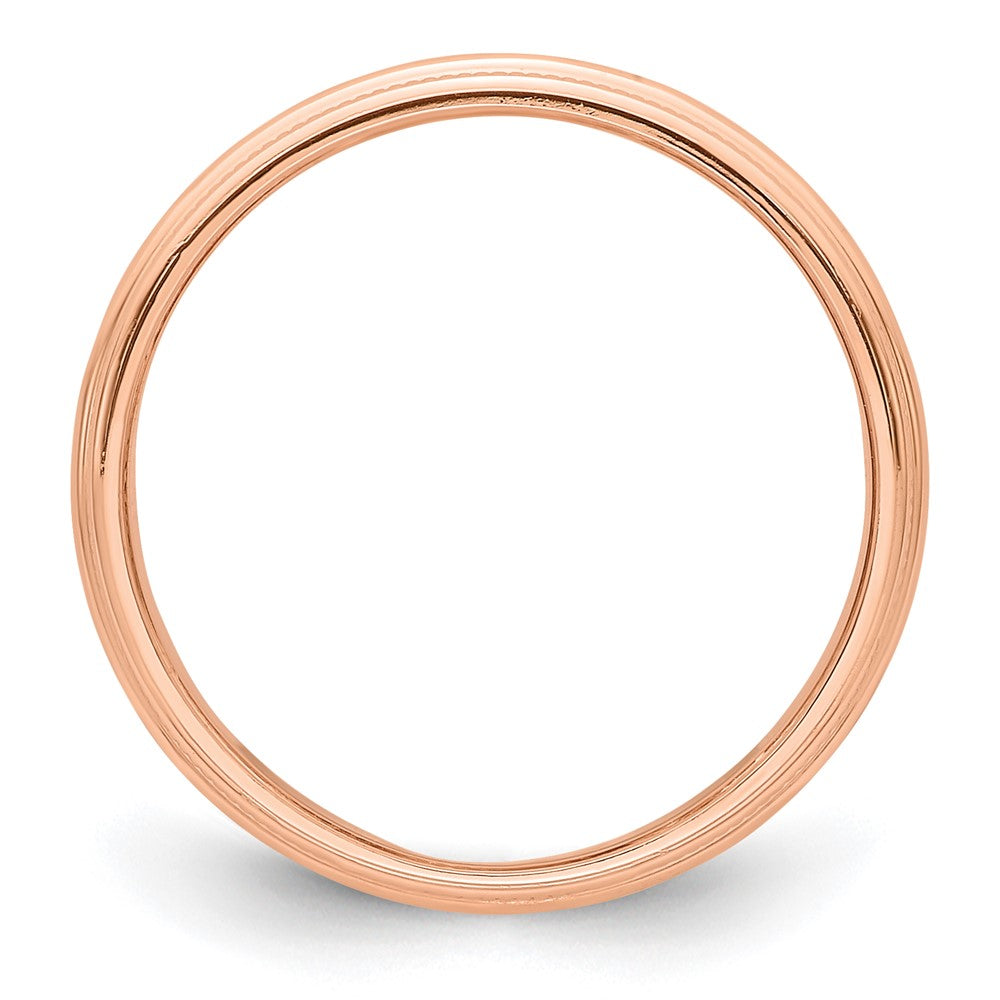 Solid 14K Yellow Gold Rose Gold 3mm Milgrain Half-Round Wedding Men's/Women's Wedding Band Ring Size 10