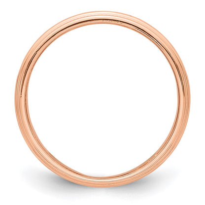 Solid 14K Yellow Gold Rose Gold 3mm Milgrain Half-Round Wedding Men's/Women's Wedding Band Ring Size 10