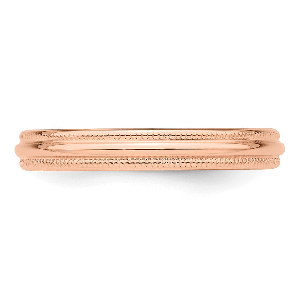Solid 14K Yellow Gold Rose Gold 3mm Milgrain Half-Round Wedding Men's/Women's Wedding Band Ring Size 10