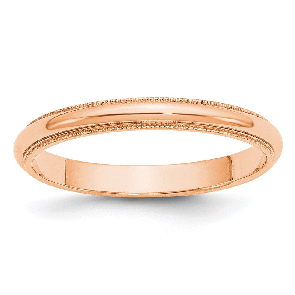 Solid 18K Yellow Gold Rose Gold 3mm Milgrain Half-Round Wedding Men's/Women's Wedding Band Ring Size 10