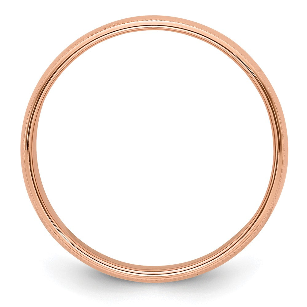 Solid 14K Yellow Gold Rose Gold 6mm Milgrain Half Round Men's/Women's Wedding Band Ring Size 13