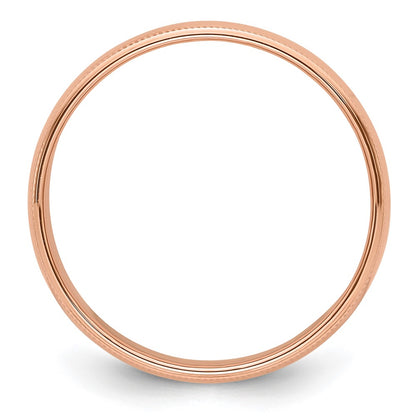 Solid 14K Yellow Gold Rose Gold 6mm Milgrain Half Round Men's/Women's Wedding Band Ring Size 13