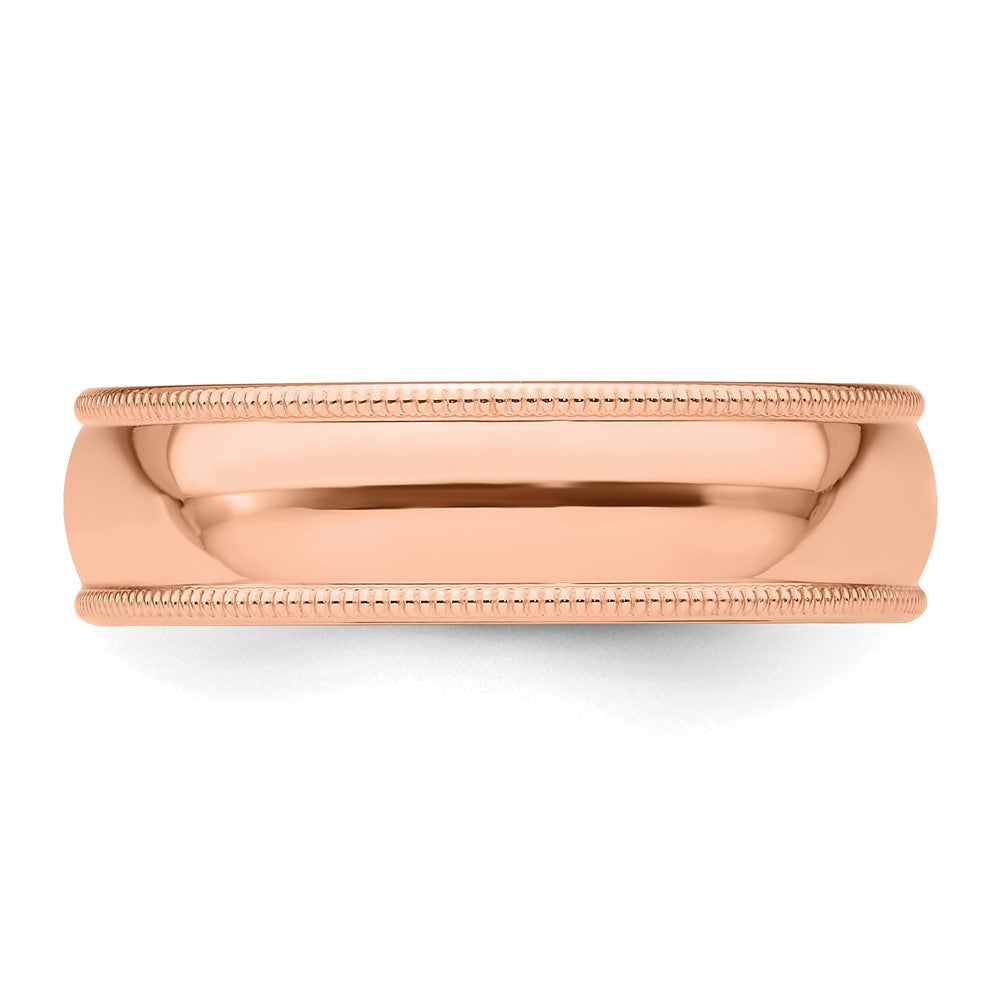 Solid 14K Yellow Gold Rose Gold 6mm Milgrain Half Round Men's/Women's Wedding Band Ring Size 13