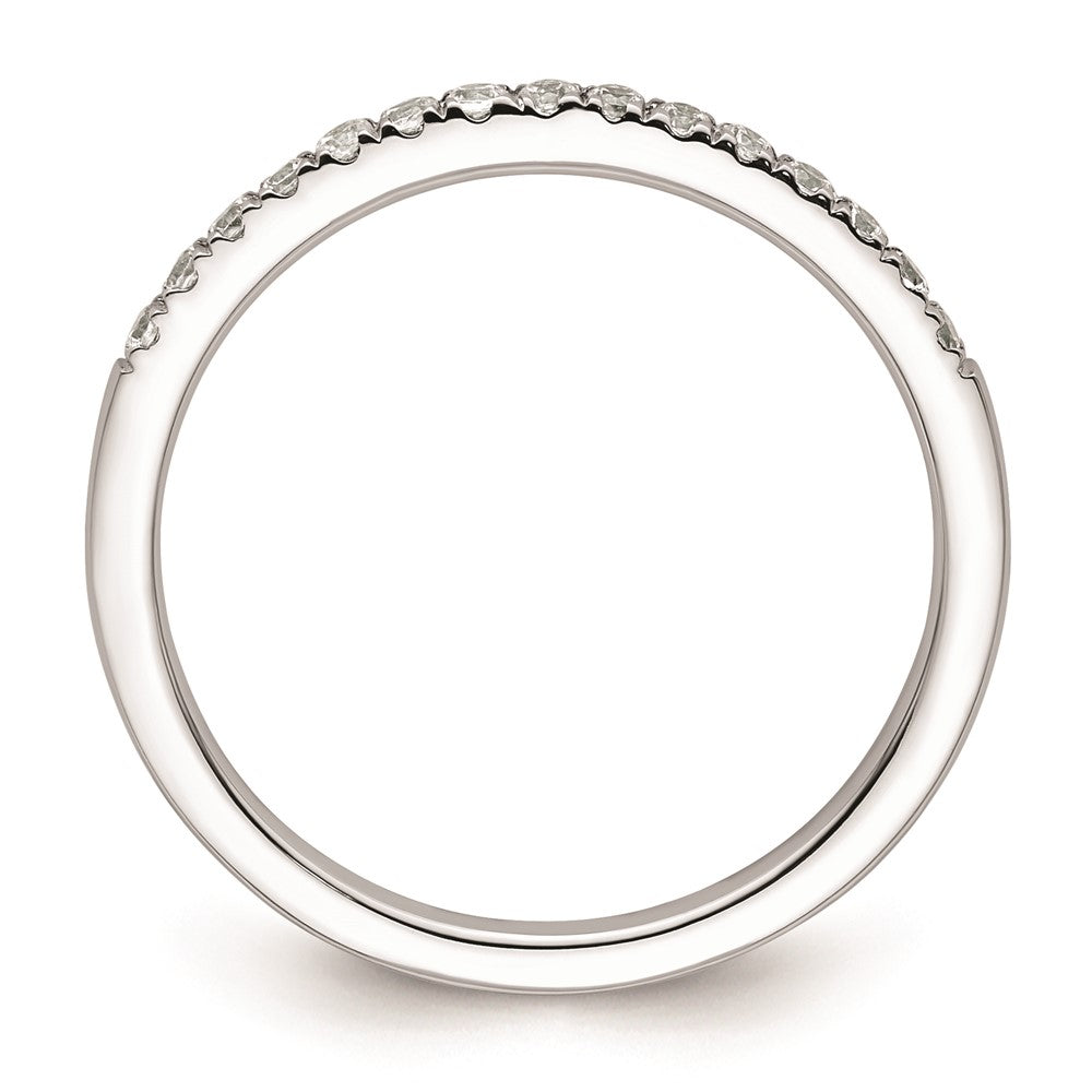 0.18ct. CZ Solid Real 14k White Gold Wedding Wedding Band Ring