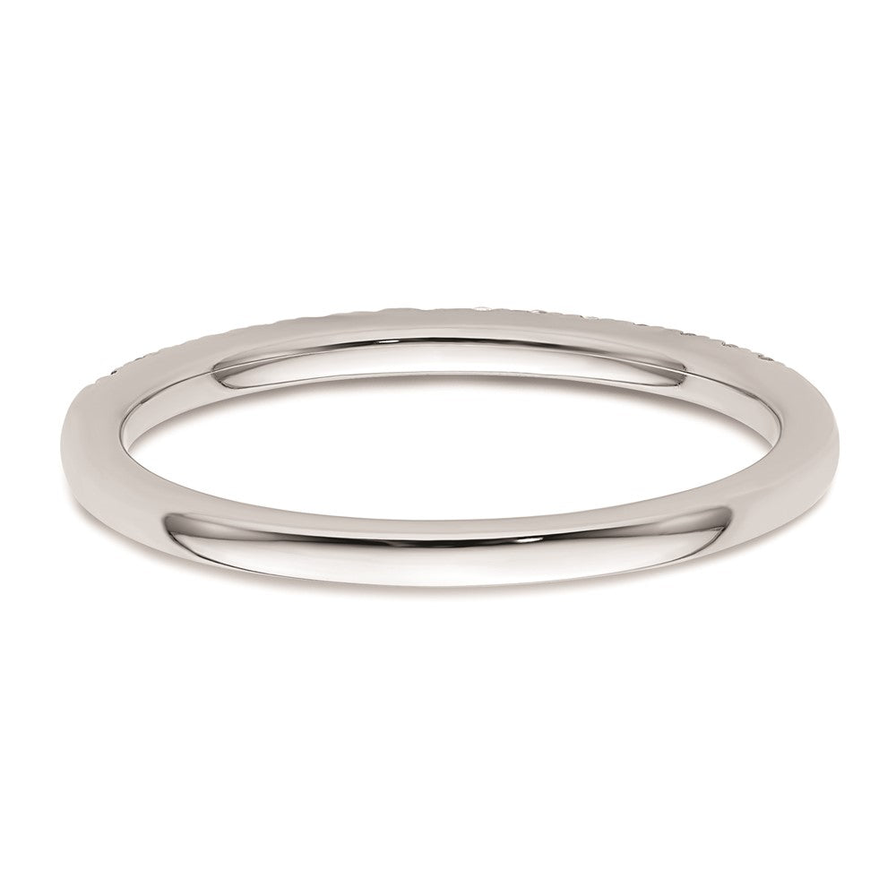 0.18ct. CZ Solid Real 14k White Gold Wedding Wedding Band Ring