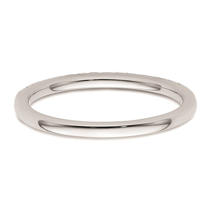 0.18ct. CZ Solid Real 14k White Gold Wedding Wedding Band Ring