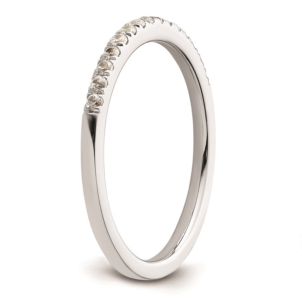 0.18ct. CZ Solid Real 14k White Gold Wedding Wedding Band Ring