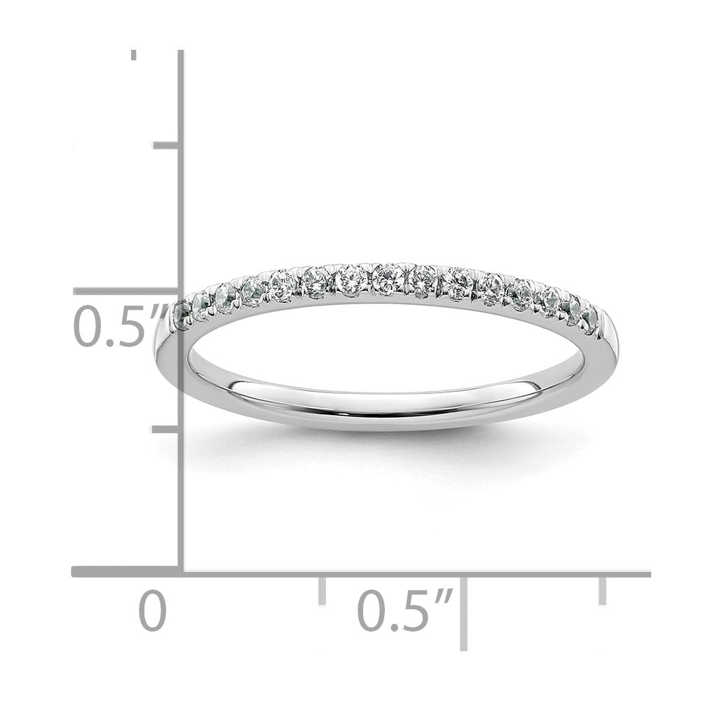 0.18ct. CZ Solid Real 14k White Gold Wedding Wedding Band Ring