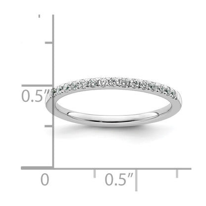 0.18ct. CZ Solid Real 14k White Gold Wedding Wedding Band Ring