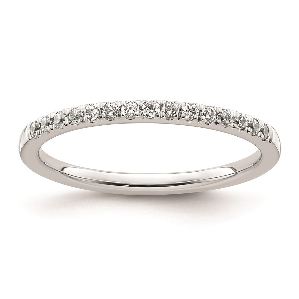 0.18ct. CZ Solid Real 14k White Gold Wedding Wedding Band Ring