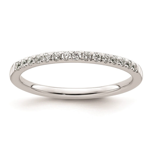 0.18ct. CZ Solid Real 14k White Gold Wedding Wedding Band Ring