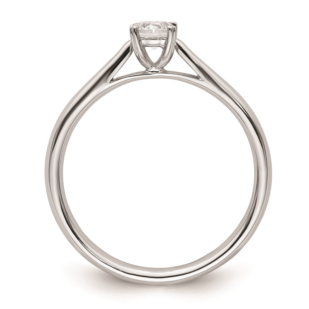 0.25ct. CZ Solid Real 14k White Gold Round Solitaire Engagement Ring Engagement Polished