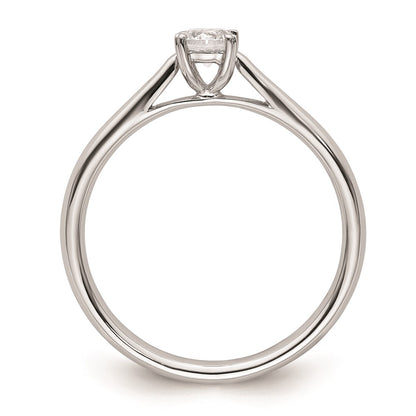 0.25ct. CZ Solid Real 14k White Gold Round Solitaire Engagement Ring Engagement Polished