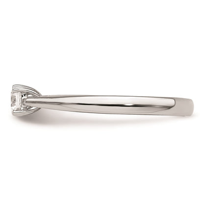 0.25ct. CZ Solid Real 14k White Gold Round Solitaire Engagement Ring Engagement Polished