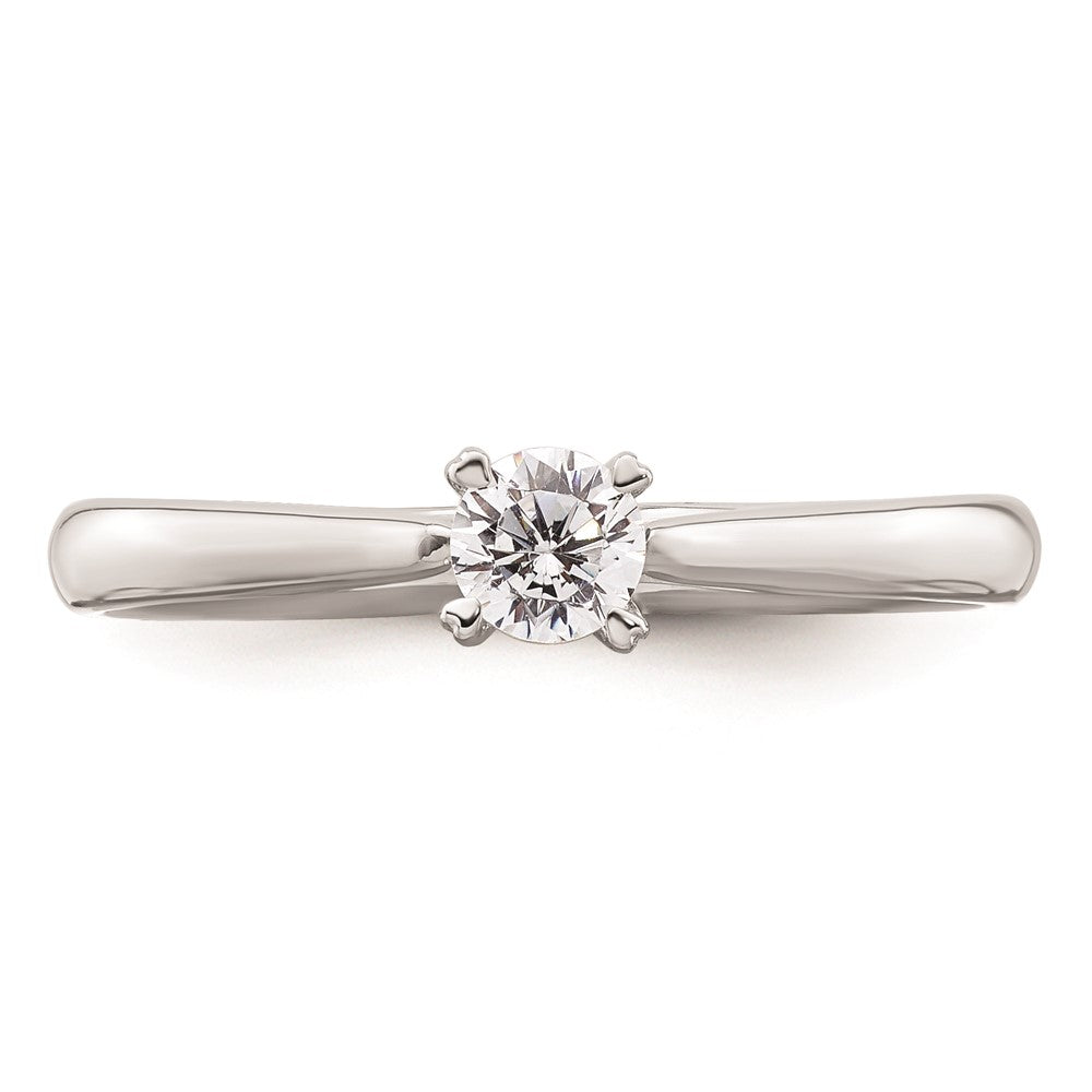 0.25ct. CZ Solid Real 14k White Gold Round Solitaire Engagement Ring Engagement Polished