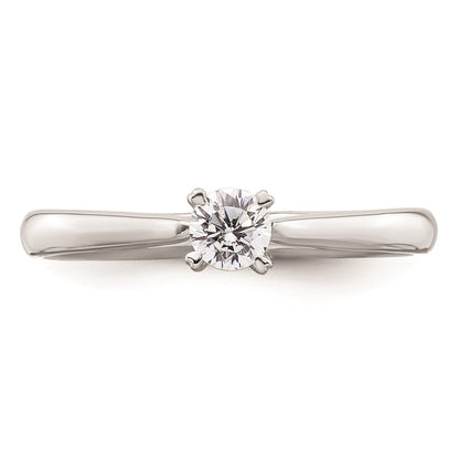 0.25ct. CZ Solid Real 14k White Gold Round Solitaire Engagement Ring Engagement Polished