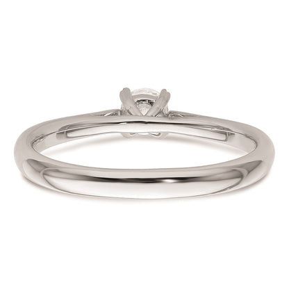 0.25ct. CZ Solid Real 14k White Gold Round Solitaire Engagement Ring Engagement Polished