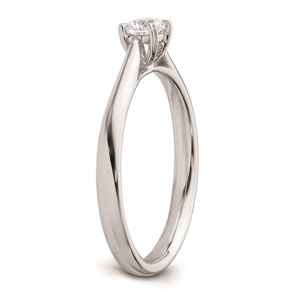 0.25ct. CZ Solid Real 14k White Gold Round Solitaire Engagement Ring Engagement Polished
