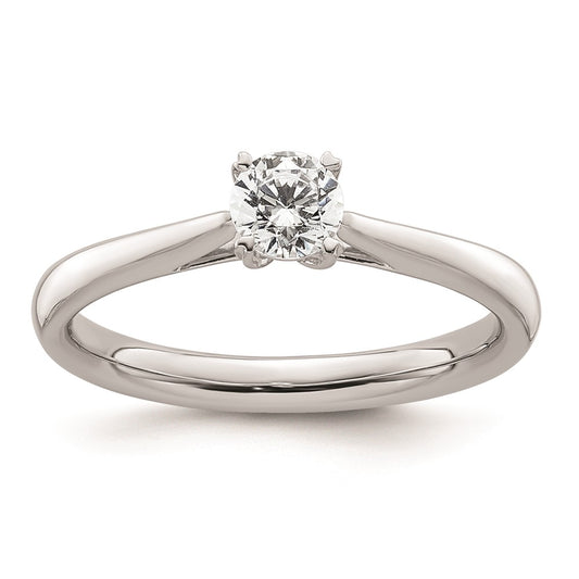 0.33ct. CZ Solid Real 14k White Gold Round Solitaire Engagement Ring Engagement Polished