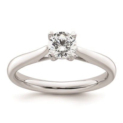 0.50ct. CZ Solid Real 14k White Gold Round Solitaire Engagement Ring Engagement Polished