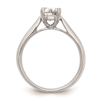 1.00ct. CZ Solid Real 14k White Gold Round Solitaire Engagement Ring Engagement Polished