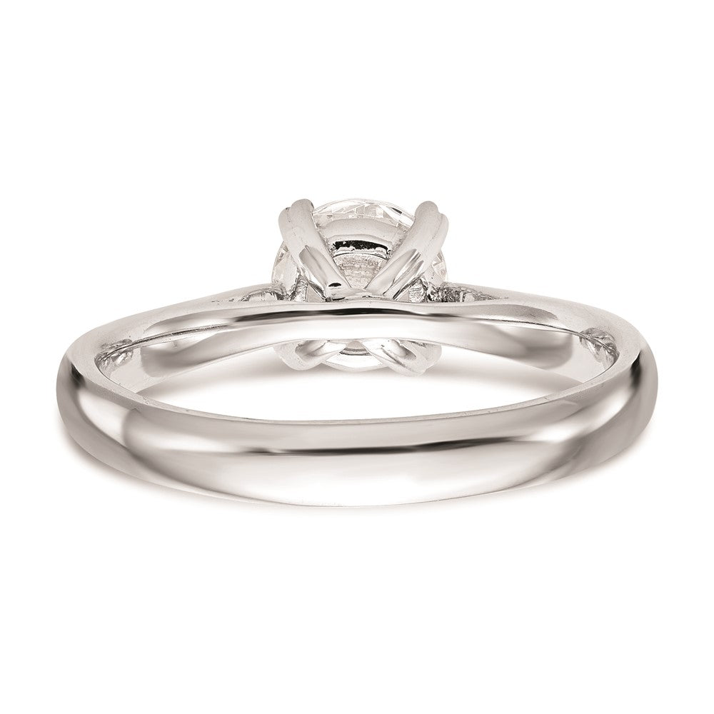 1.00ct. CZ Solid Real 14k White Gold Round Solitaire Engagement Ring Engagement Polished