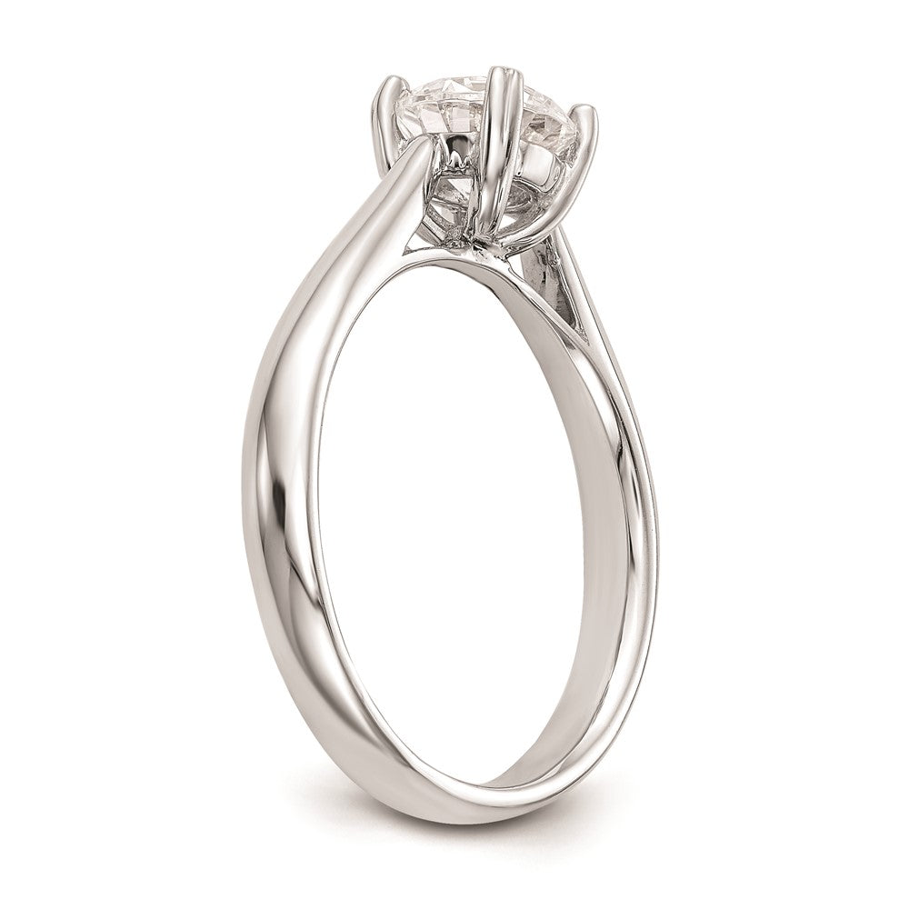 1.00ct. CZ Solid Real 14k White Gold Round Solitaire Engagement Ring Engagement Polished