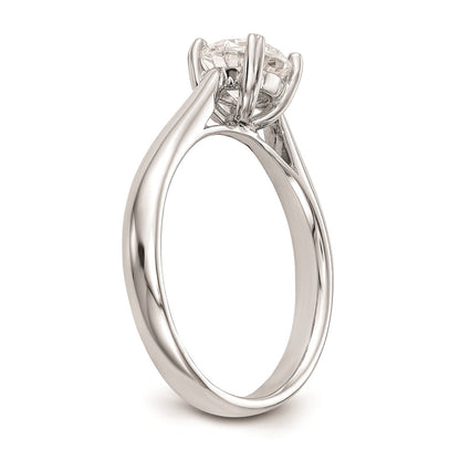1.00ct. CZ Solid Real 14k White Gold Round Solitaire Engagement Ring Engagement Polished