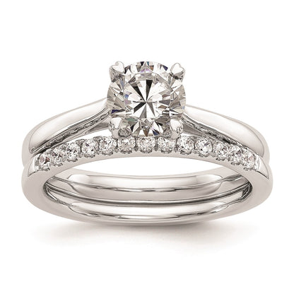 1.00ct. CZ Solid Real 14k White Gold Round Solitaire Engagement Ring Engagement Polished