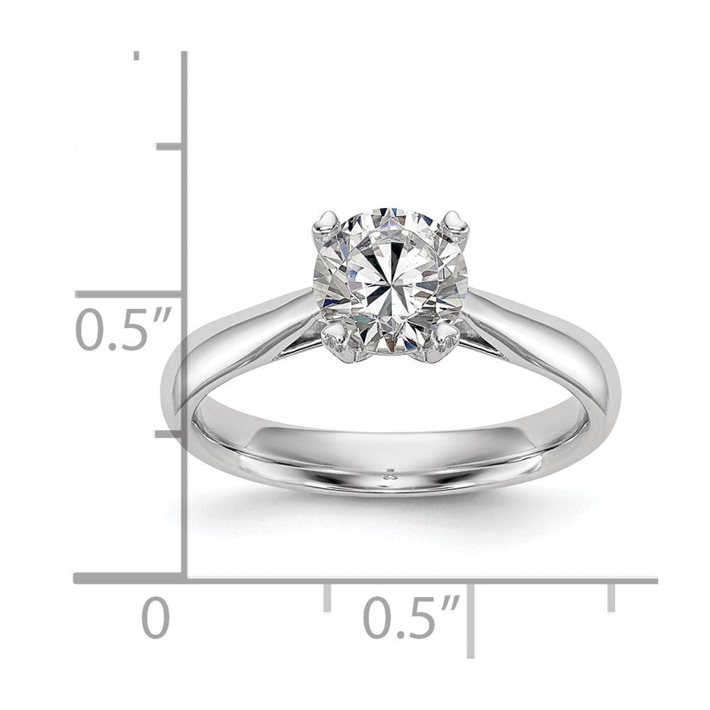 1.00ct. CZ Solid Real 14k White Gold Round Solitaire Engagement Ring Engagement Polished