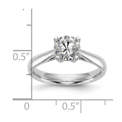 1.00ct. CZ Solid Real 14k White Gold Round Solitaire Engagement Ring Engagement Polished