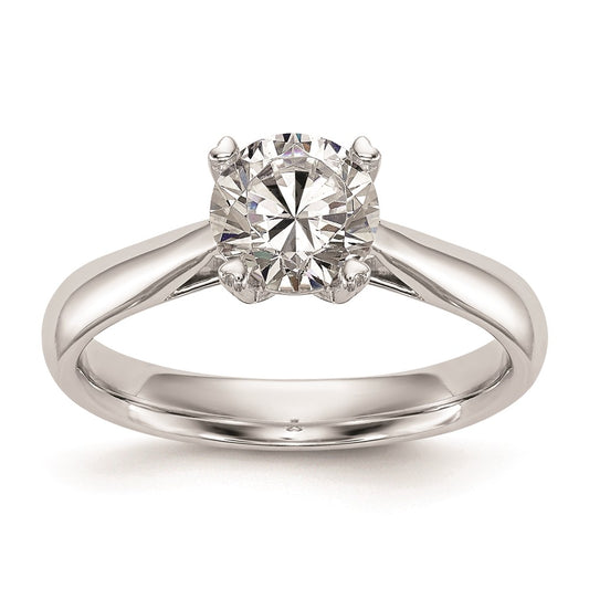 1.00ct. CZ Solid Real 14k White Gold Round Solitaire Engagement Ring Engagement Polished