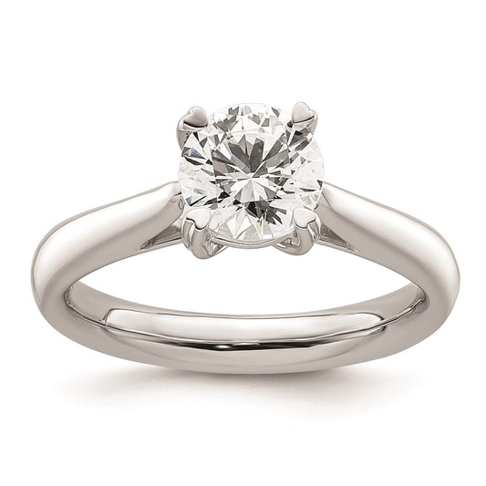 1.25ct. CZ Solid Real 14k White Gold Round Solitaire Engagement Ring Engagement Polished