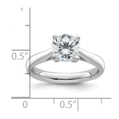 1.50ct. CZ Solid Real 14k White Gold Round Solitaire Engagement Ring Engagement Polished