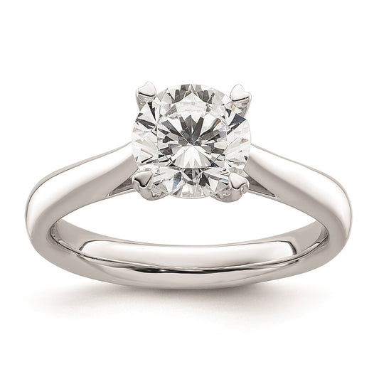 1.50ct. CZ Solid Real 14k White Gold Round Solitaire Engagement Ring Engagement Polished