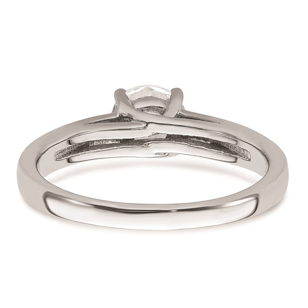 0.75ct. CZ Solid Real 14k White Gold Solitaire Engagement Ring