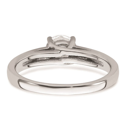 0.75ct. CZ Solid Real 14k White Gold Solitaire Engagement Ring