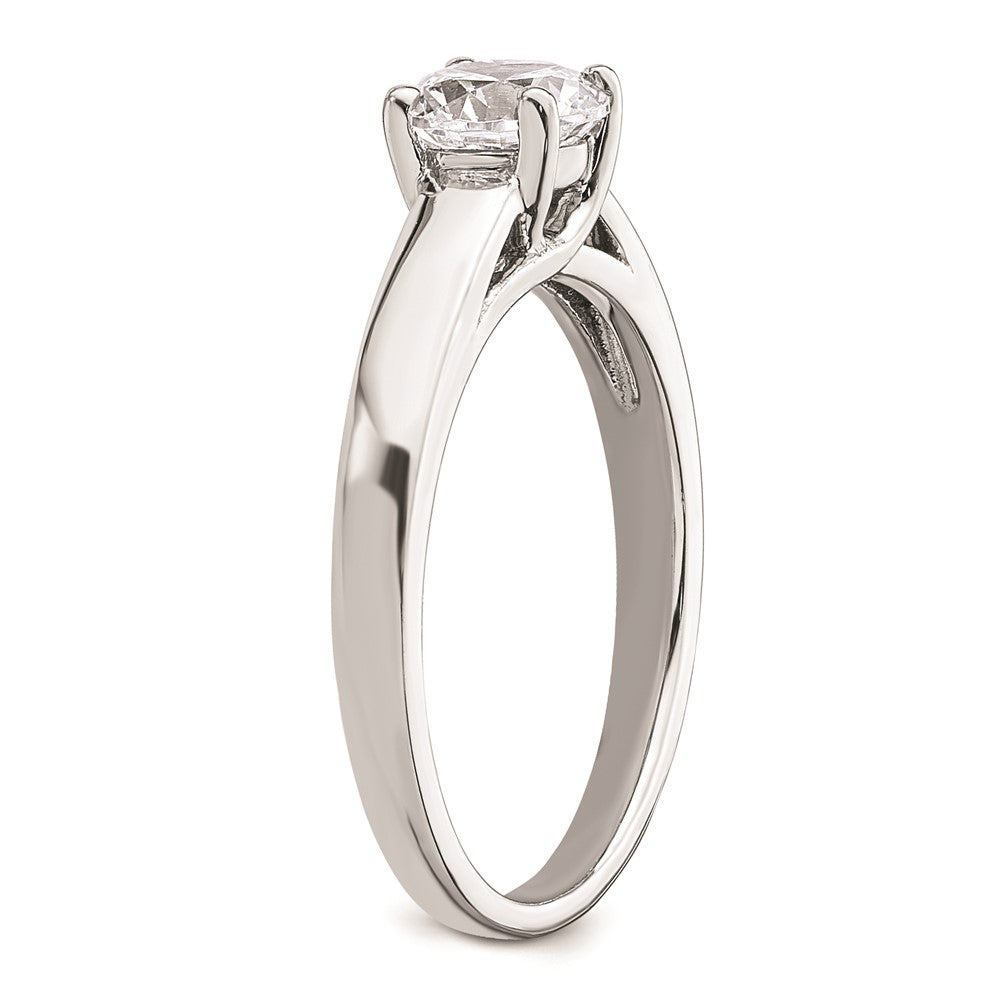 0.75ct. CZ Solid Real 14k White Gold Solitaire Engagement Ring