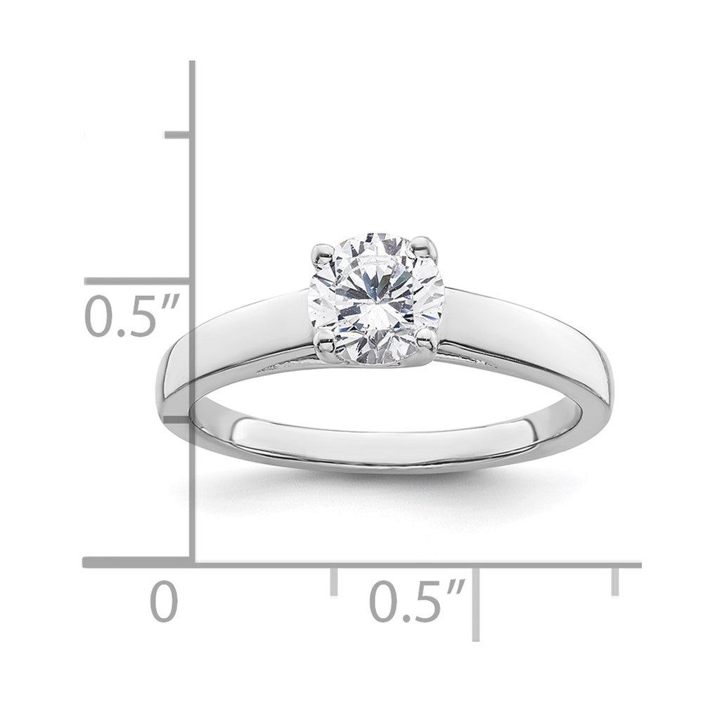 0.75ct. CZ Solid Real 14k White Gold Solitaire Engagement Ring