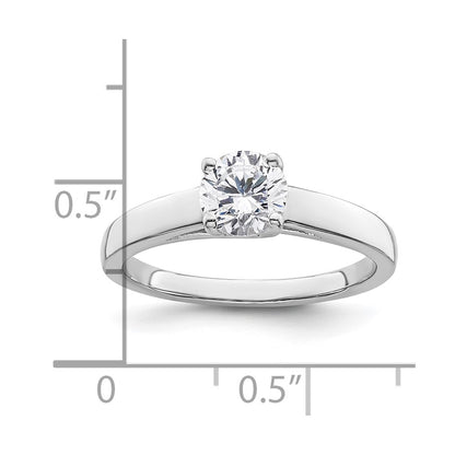 0.75ct. CZ Solid Real 14k White Gold Solitaire Engagement Ring