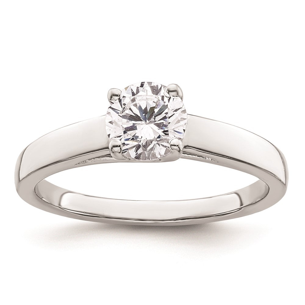 0.75ct. CZ Solid Real 14k White Gold Solitaire Engagement Ring