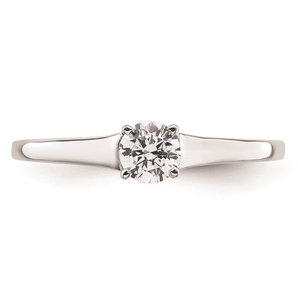 0.33ct. CZ Solid Real 14k White Gold Solitaire Engagement Ring
