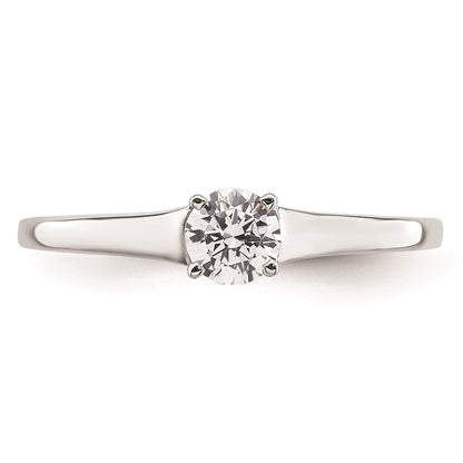 0.33ct. CZ Solid Real 14k White Gold Solitaire Engagement Ring