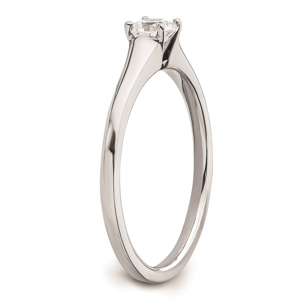 0.33ct. CZ Solid Real 14k White Gold Solitaire Engagement Ring