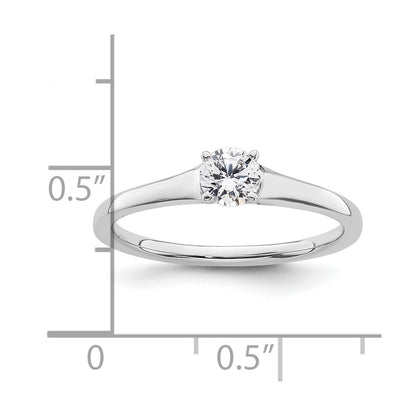 0.33ct. CZ Solid Real 14k White Gold Solitaire Engagement Ring
