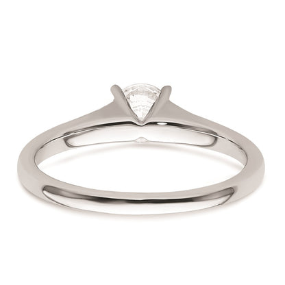 0.50ct. CZ Solid Real 14k White Gold Solitaire Engagement Ring