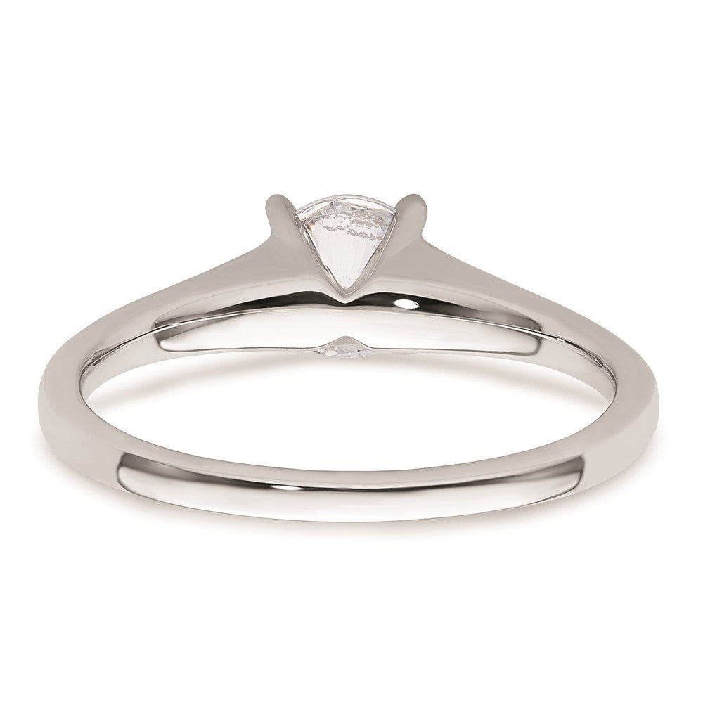 0.75ct. CZ Solid Real 14k White Gold Solitaire Engagement Ring