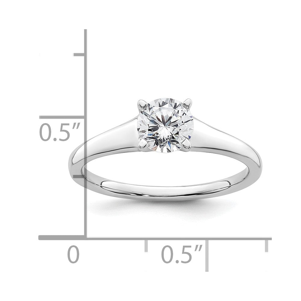 0.75ct. CZ Solid Real 14k White Gold Solitaire Engagement Ring