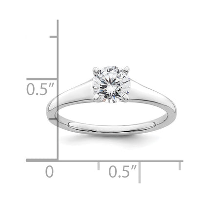0.75ct. CZ Solid Real 14k White Gold Solitaire Engagement Ring